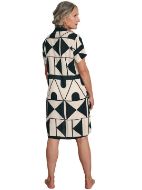 Εικόνα της Muydemi Γυναικείο Κοντό Φόρεμα Παραλίας Εκρού-μαύρο 210184