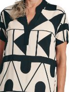 Εικόνα της Muydemi Γυναικείο Κοντό Φόρεμα Παραλίας Εκρού-μαύρο 210184