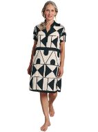 Εικόνα της Muydemi Γυναικείο Κοντό Φόρεμα Παραλίας Εκρού-μαύρο 210184