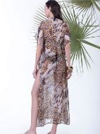 Εικόνα της Γυναικείο καφτάνι μακρύ animal print διάφανο.