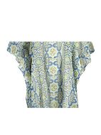 Εικόνα της Ble Resort Collection  Καφτανι Μπλε/κιτρινο/λευκο με Σχεδια one Size (100% Cotton) 5-41-304-0099