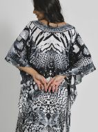 Εικόνα της Ble Resort Collection Γυναικείο Μακρύ Καφτάνι Παραλίας Μαύρο 5-41-169-0022 (100% Crepe)