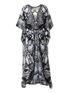 Εικόνα της Ble Resort Collection Γυναικείο Μακρύ Καφτάνι Παραλίας Μαύρο 5-41-169-0022 (100% Crepe)