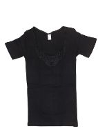 Εικόνα της Dreams μαύρο γυναικείο φανελάκι με κοντό μανίκι και δαντέλα.