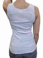 Εικόνα της Λευκά γυναικεία φανελάκια από 100% βαμβάκι, με ώμο και δαντέλα. Συσκευασία 2 τεμαχίων.