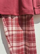 Εικόνα της Noidinotte Μπορντό Καρό Βαμβακερή Γυναικεία Πιτζάμα.