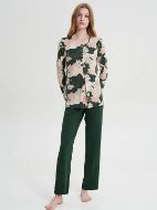 Εικόνα της Vamp Χειμερινό Γυναικείο Σετ Πιτζάμας Πράσινο 19045