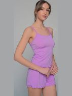Εικόνα της Milena by Paris Γυναικείο Σετ με Σορτς Λιλά 004202-Λιλά