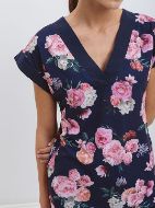 Εικόνα της Γιώτα Μπλε Φλοράλ Βαμβακερή Πιτζάμα Με Βερμούδα.