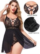 Εικόνα της Milena by Paris Χειμερινό Babydoll Μαύρο. 020038