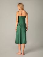 Εικόνα της Milena Paris Σετ Βιολετί σατέν midi νυχτικό & string.