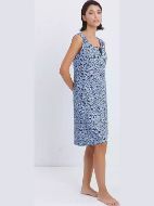 Εικόνα της Odyssey Καλοκαιρινό Βαμβακερό Γυναικείο Νυχτικό Μπλε 4228