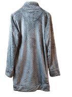 Εικόνα της Noidinotte φλις γκρι πουά κουμπωτή γυναικεία ρόμπα.