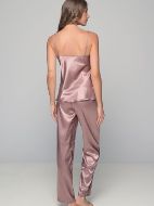 Εικόνα της Milena by Paris Καλοκαιρινό Γυναικείο Σετ Πιτζάμας Σατέν Μόκκα, Μαύρο, Καφέ 009179