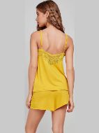 Εικόνα της Gisela Κίτρινο Babydoll Viscose Με Δαντέλα.