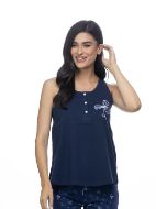 Εικόνα της Galaxy Βαμβακερή Μπλε Αμάνικη Πιτζάμα Με Εμπριμέ Βερμούδα.