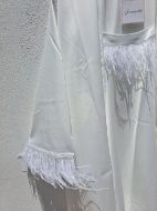 Εικόνα της Jeannette Εκρού Σετ Ρόμπα & Νυχτικό Με Πούπουλα.