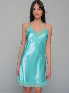 Εικόνα της Milena by Paris Καλοκαιρινό Σατέν Γυναικείο Νυχτικό Aqua 003452-Aqua