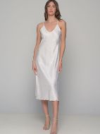 Εικόνα της Milena by Paris Καλοκαιρινό Σατέν Γυναικείο Νυχτικό Ιβουάρ 003434