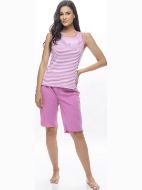 Εικόνα της Galaxy Καλοκαιρινό Γυναικείο Σετ Πιτζάμας Βαμβακερό Μπλε GA601-24-RIGE-S