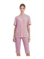 Εικόνα της Odyssey Καλοκαιρινό Γυναικείο Σετ Πιτζάμας Βαμβακερό Ροζ 4245