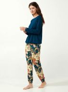 Εικόνα της Vamp Χειμερινό Γυναικείο Σετ Πιτζάμας Πετρόλ 21070