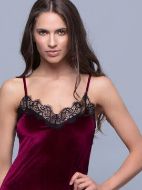 Εικόνα της Milena by Paris Μπορντό midi νυχτικό βελούδινο.