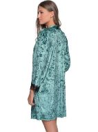 Εικόνα της Milena by Paris Χειμερινή Γυναικεία Βελουτέ Ρόμπα Λαδί 005307