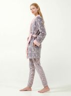 Εικόνα της Vamp Χειμερινή Γυναικεία Fleece Ρόμπα Γκρι 21482