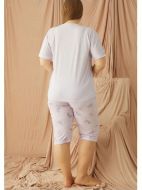 Εικόνα της Amelie Plus Size Λιλά Πιτζάμα Με Κάπρι.