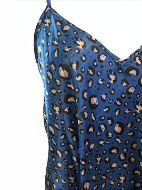 Εικόνα της Elite Form Μπλε Σατέν Νυχτικό Λεοπάρ.