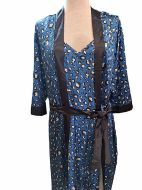 Εικόνα της Elite Form Μπλε Σατέν Νυχτικό Λεοπάρ.