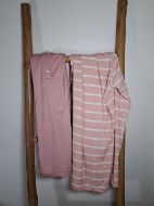 Εικόνα της Adelle viscose ροζ ριγέ γυναικείες πιτζάμες.