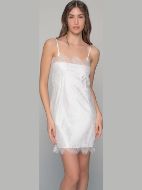 Εικόνα της Milena by Paris Καλοκαιρινό Σατέν Νυφικό Γυναικείο Νυχτικό Ιβουάρ 003430