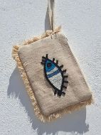 Εικόνα της BLE RESORT COLLECTION ΤΣΑΝΤAKI ΥΦΑΣΜΑΤΙΝΟ ''ΜΑΤΙ'' ΕΚΡΟΥ ΜΕ ΜΠΛΕ/ΛΕΥΚΕΣ ΧΑΝΤΡΕΣ 10X7. (ΚΩΔ.: 5-42-885-0041)