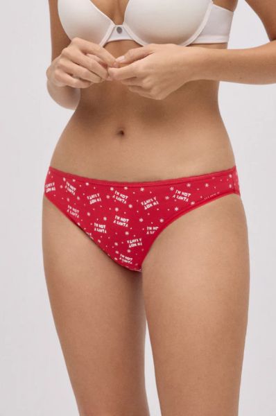 Εικόνα της Ysabel Mora Βαμβακερό Κόκκινο Γυναικείο Slip Xmas.