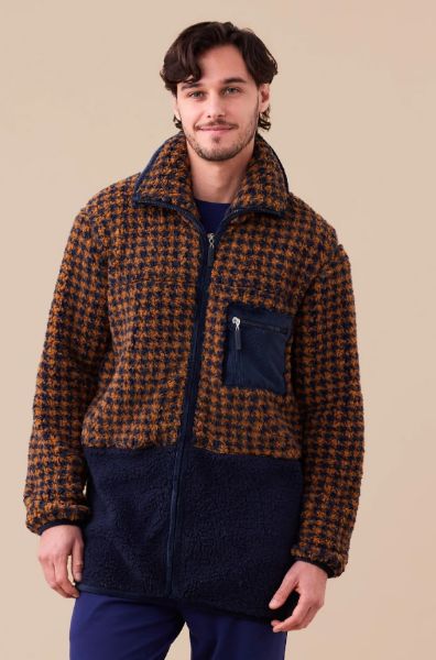 Εικόνα της Noidinotte Fleece Κοντό Ανδρικό Ρομπάκι Με Φερμουάρ Μπλε.