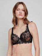 Εικόνα της Gisela Μαύρο Σουτιέν Με Δαντέλα, Μπανέλες & Ελαφριά Επένδυση.