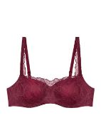 Εικόνα της Triumph Body Make Up Illusion Lace Balconette Μπορντό Σουτιέν Με Μπανέλες.