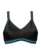 Εικόνα της Naturana μαύρο αθλητικό σουτιέν χωρίς μπανέλα, με ελαφριά επένδυση.