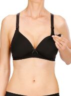 Εικόνα της Naturana Μαύρο γυναικείο σουτιέν θηλασμού, με ελαφριά επένδυση, χωρίς μπανέλα.