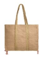 Εικόνα της BLE ΤΣΑΝΤΑ ΑΠΟ ΓΙΟΥΤΑ ΡΟΖ/ΦΟΥΞ 50x40 (70%COTTON 30%JUTE)