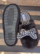 Εικόνα της Μαύρες Noidinotte  fleece γυναικείες παντόφλες.