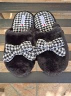 Εικόνα της Μαύρες Noidinotte  fleece γυναικείες παντόφλες.