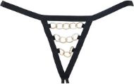 Εικόνα της Milena μαύρο g-string ανοιχτό με αλυσίδες.