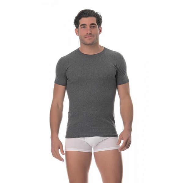 Εικόνα της Lido Underwear Ανδρική Φανέλα Κοντομάνικη σε Γκρι Χρώμα 450-ΑΝ