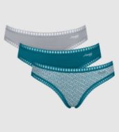 Εικόνα της 3Pack Sloggi Mini Go Crush Βαμβακερά Slip Πετρόλ/Γκρι/Εμπριμέ.