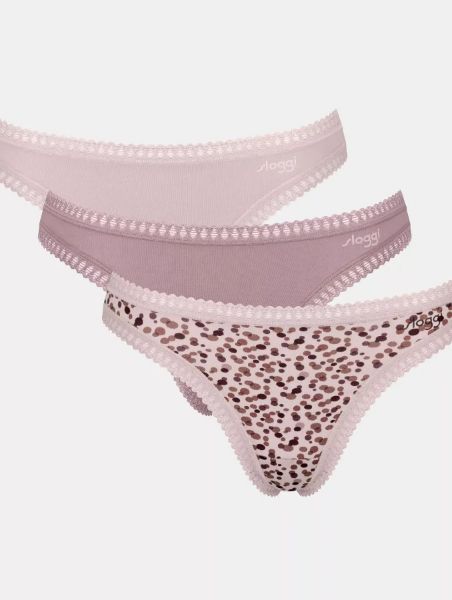 Εικόνα της 3Pack Sloggi Go Crush String Βαμβακερά Μπεζ/Εμπριμέ.