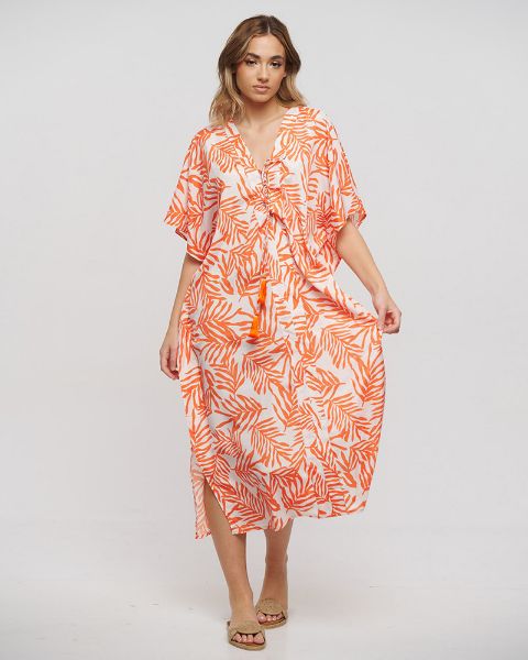 Εικόνα της Ble Resort Collection Γυναικείο Μακρύ Φόρεμα Παραλίας Πορτοκαλί 5-41-014-0018