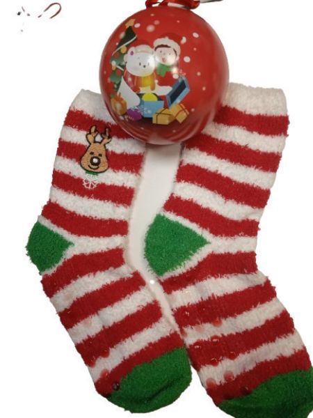 Εικόνα της IDER Χριστουγεννιάτικες Κάλτσες Λευκο-κοκκινο-πρασινο 2519252-Stripy Rudolf